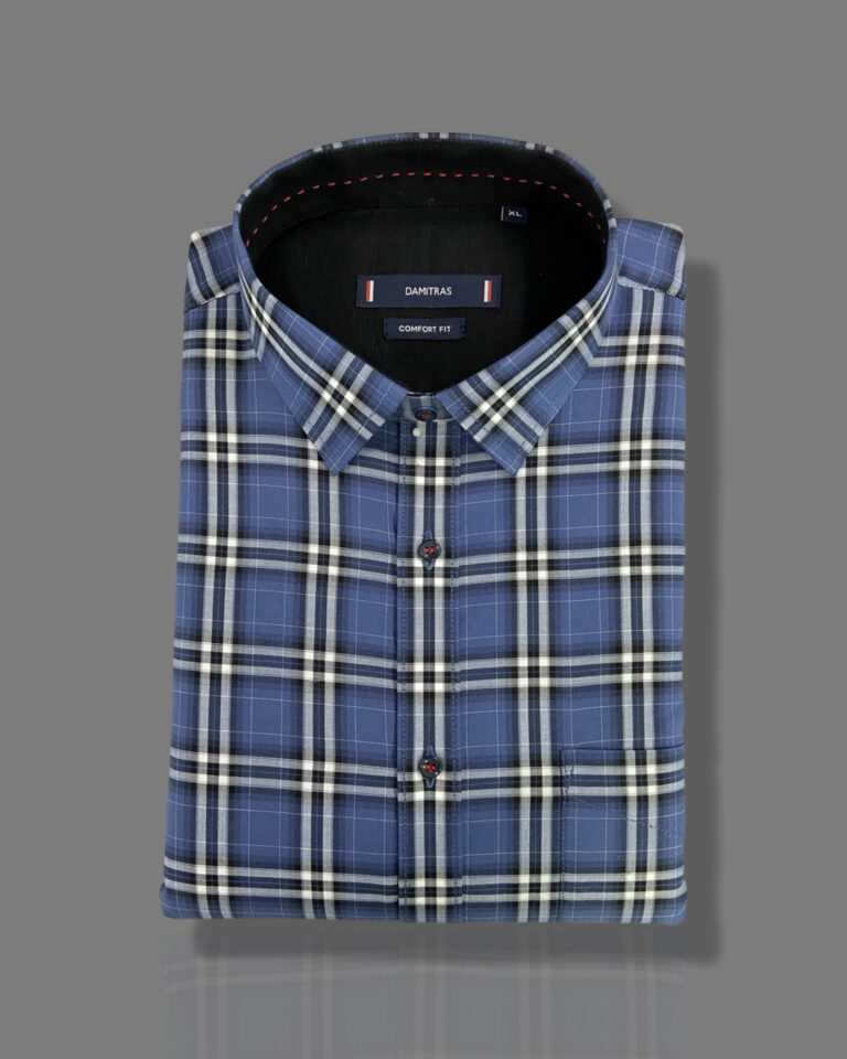 damitras checked shirt blue